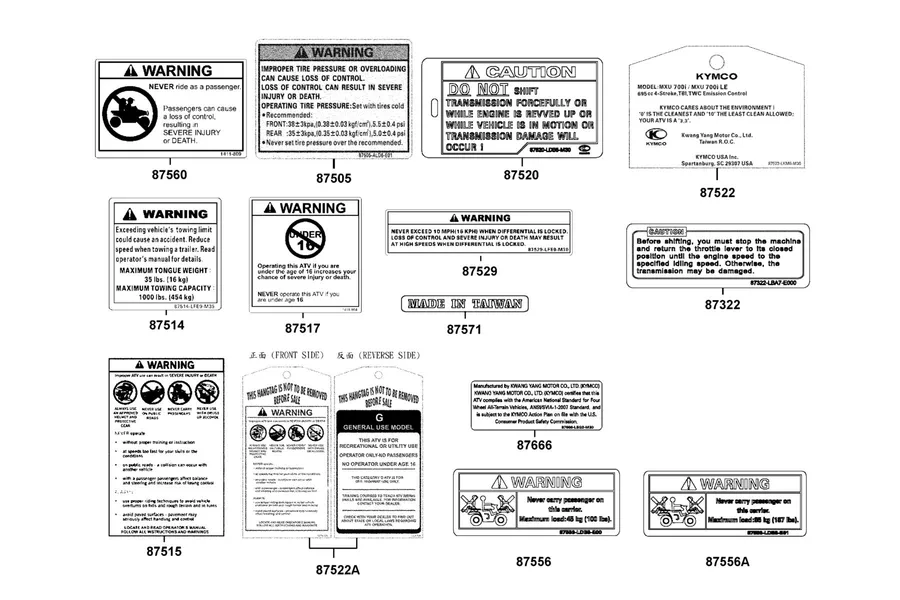 F24 Caution Label parts diagram
