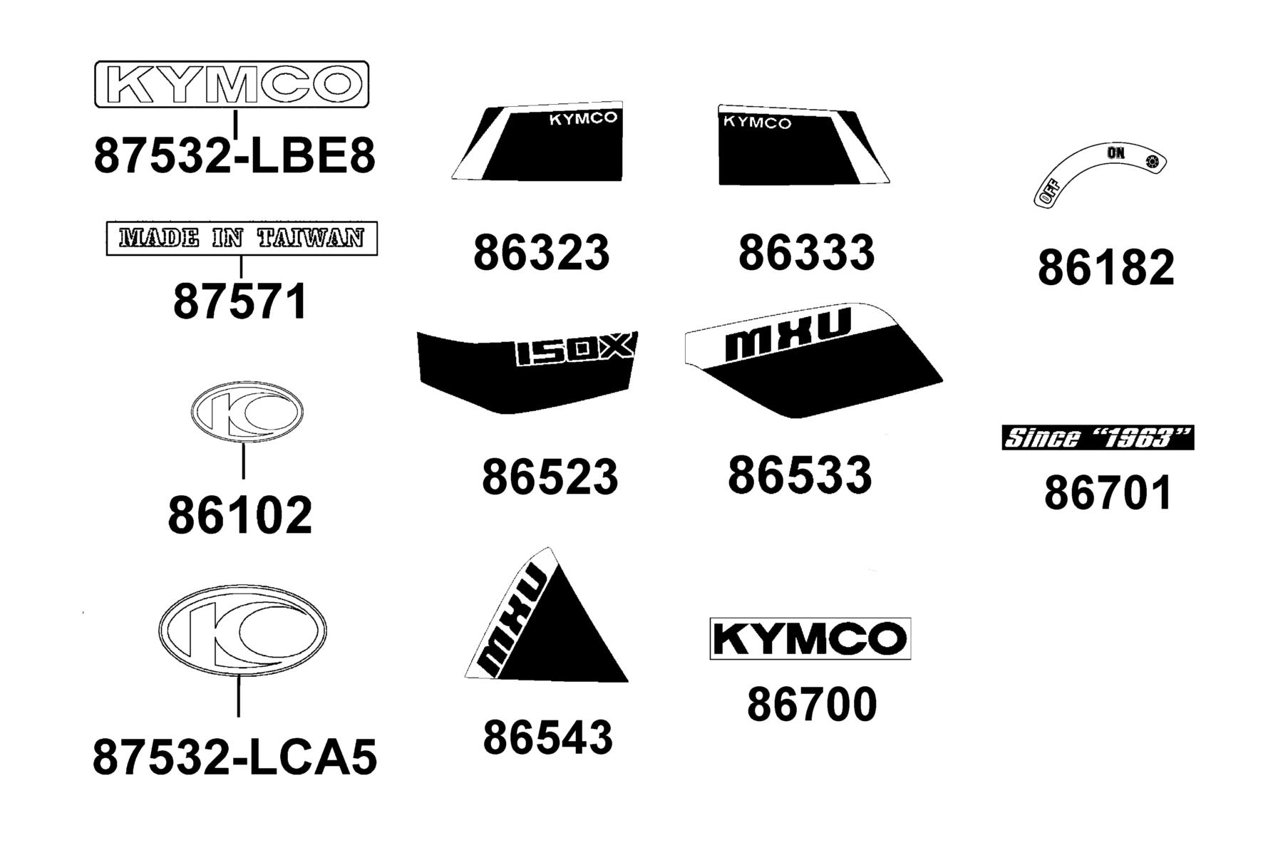 MXU 150X(2020) Emblem●Stripe parts diagram