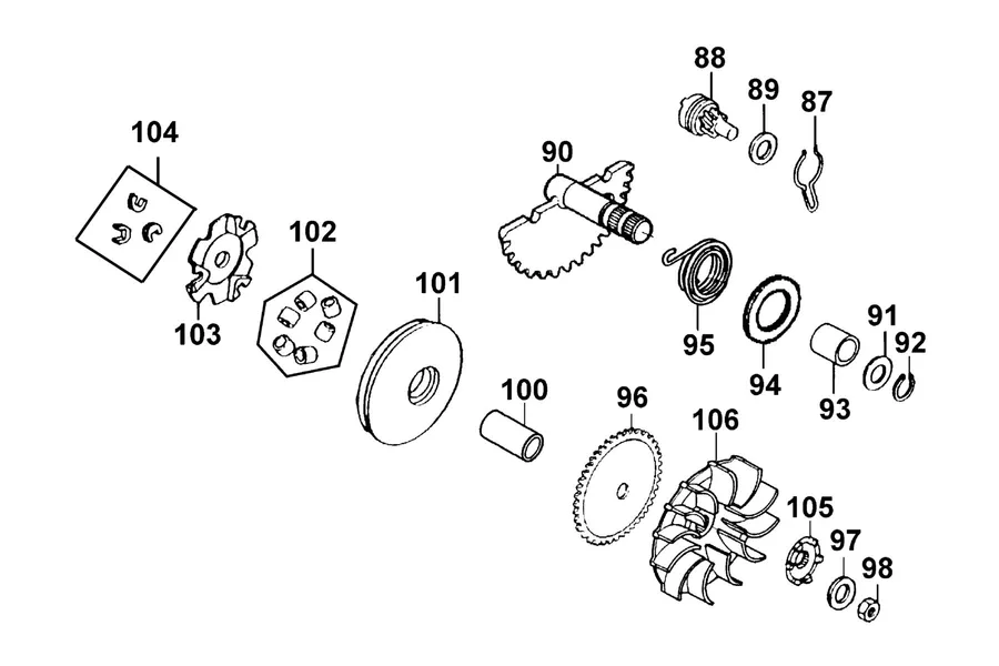 E06 Drive Pulley parts diagram