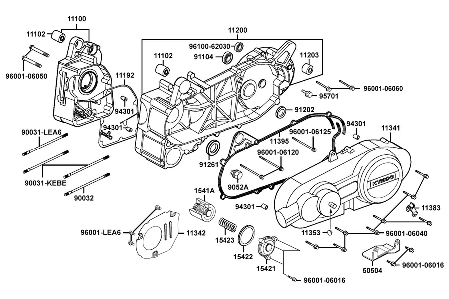 E01 Crank Case parts diagram