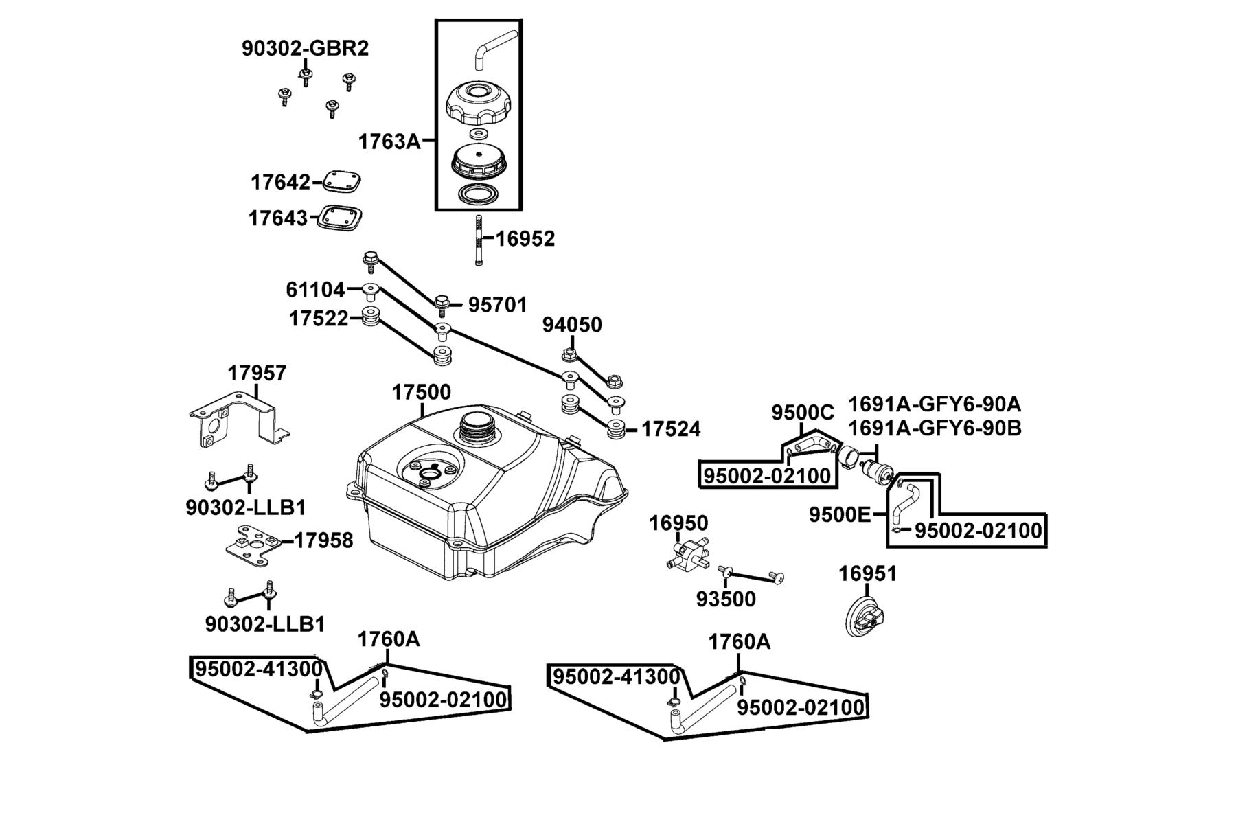 Mongoose 270 (2016~) Fuel Tank parts diagram