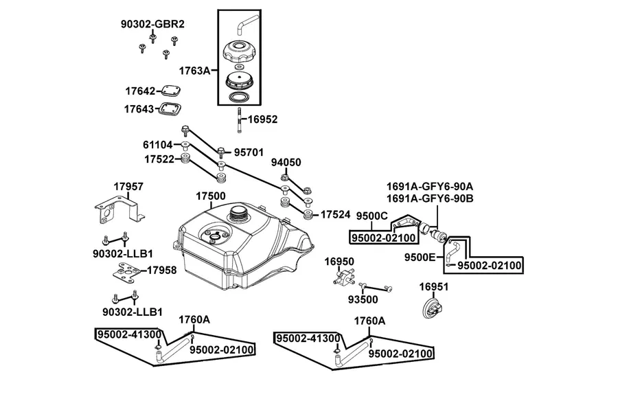 F10 Fuel Tank parts diagram