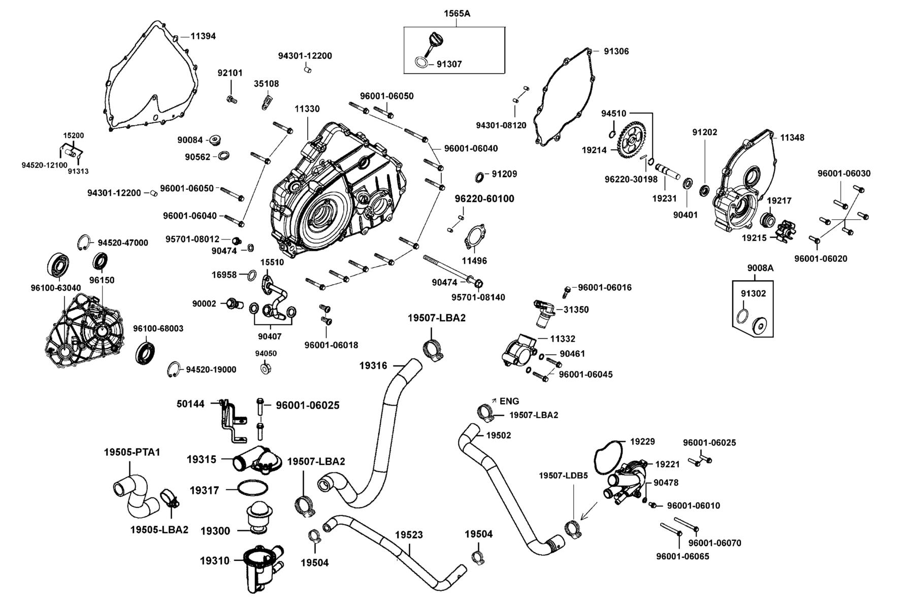 MAXXER 450i Cover Left Crank Case parts diagram