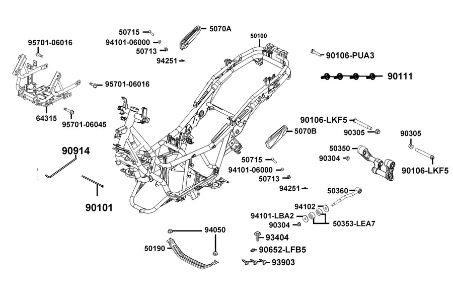 F20 Frame Body*Radiator parts diagram
