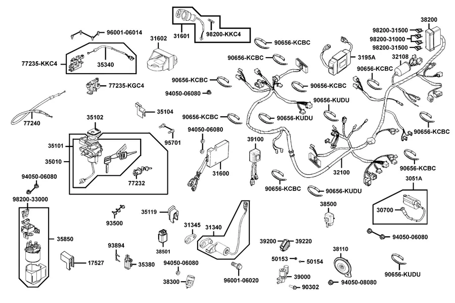 F19 Wire Harness parts diagram