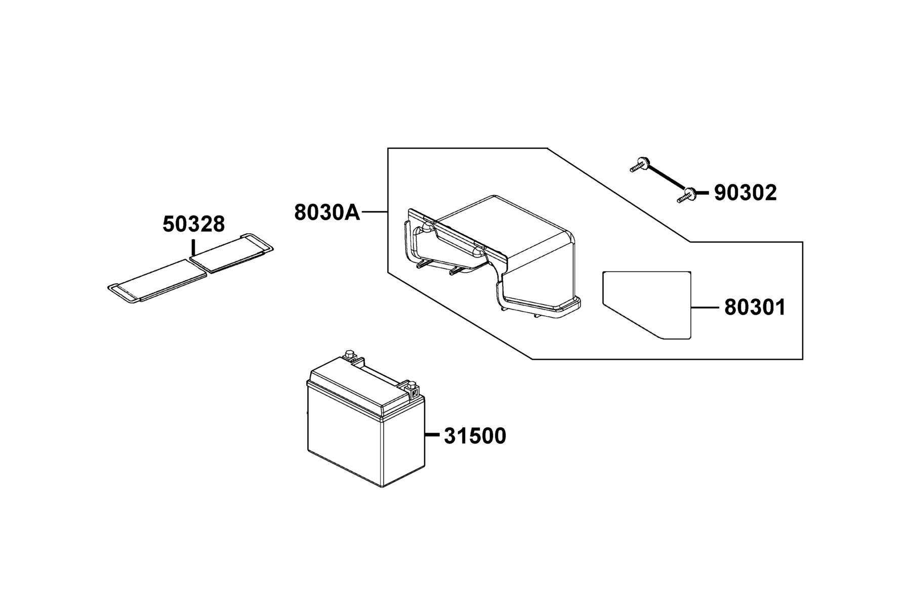 MXU 270(2021) Battery parts diagram