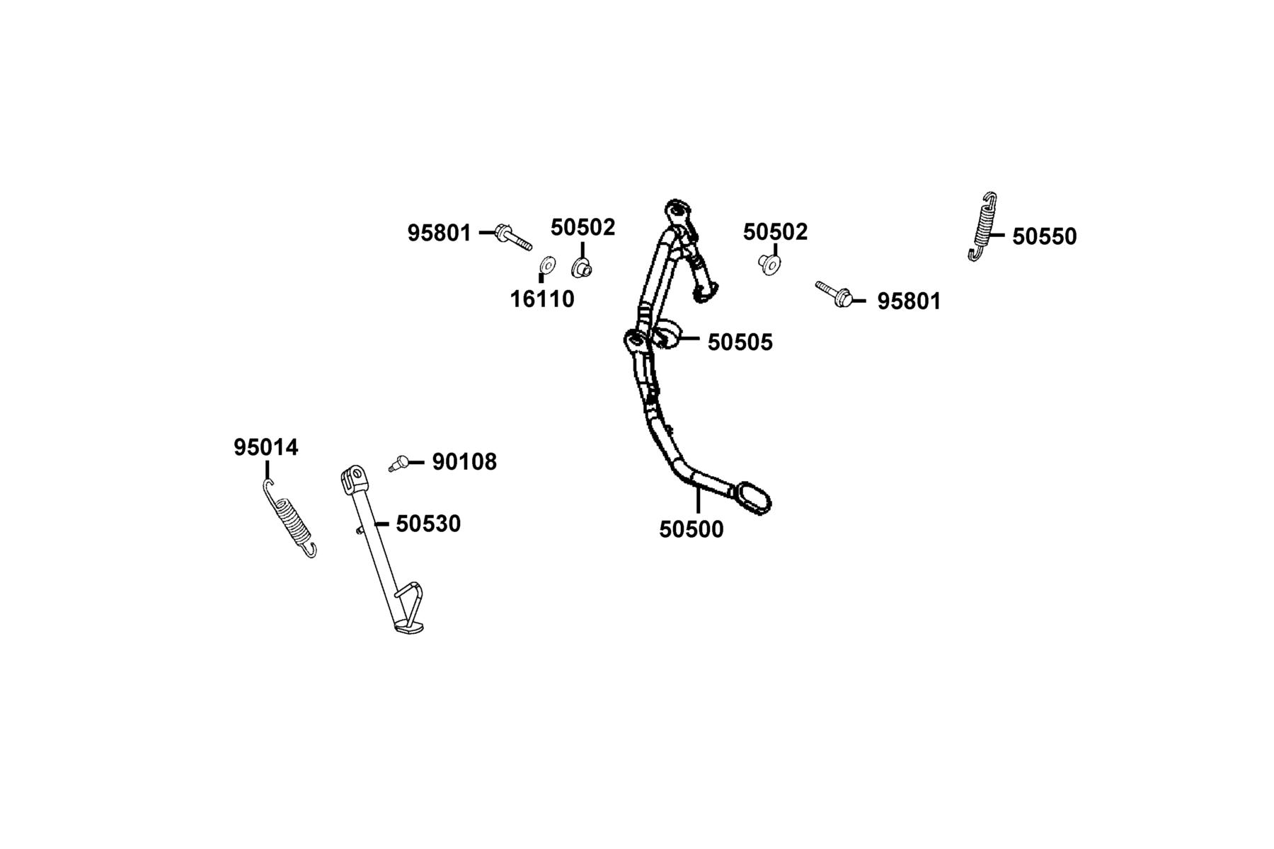 People S 150i ABS MY2026 Stand ● Kick Starter Arm parts diagram