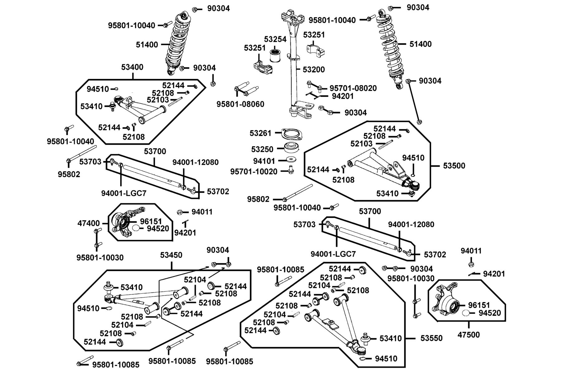 MAXXER 450i (2023) Post Steering parts diagram