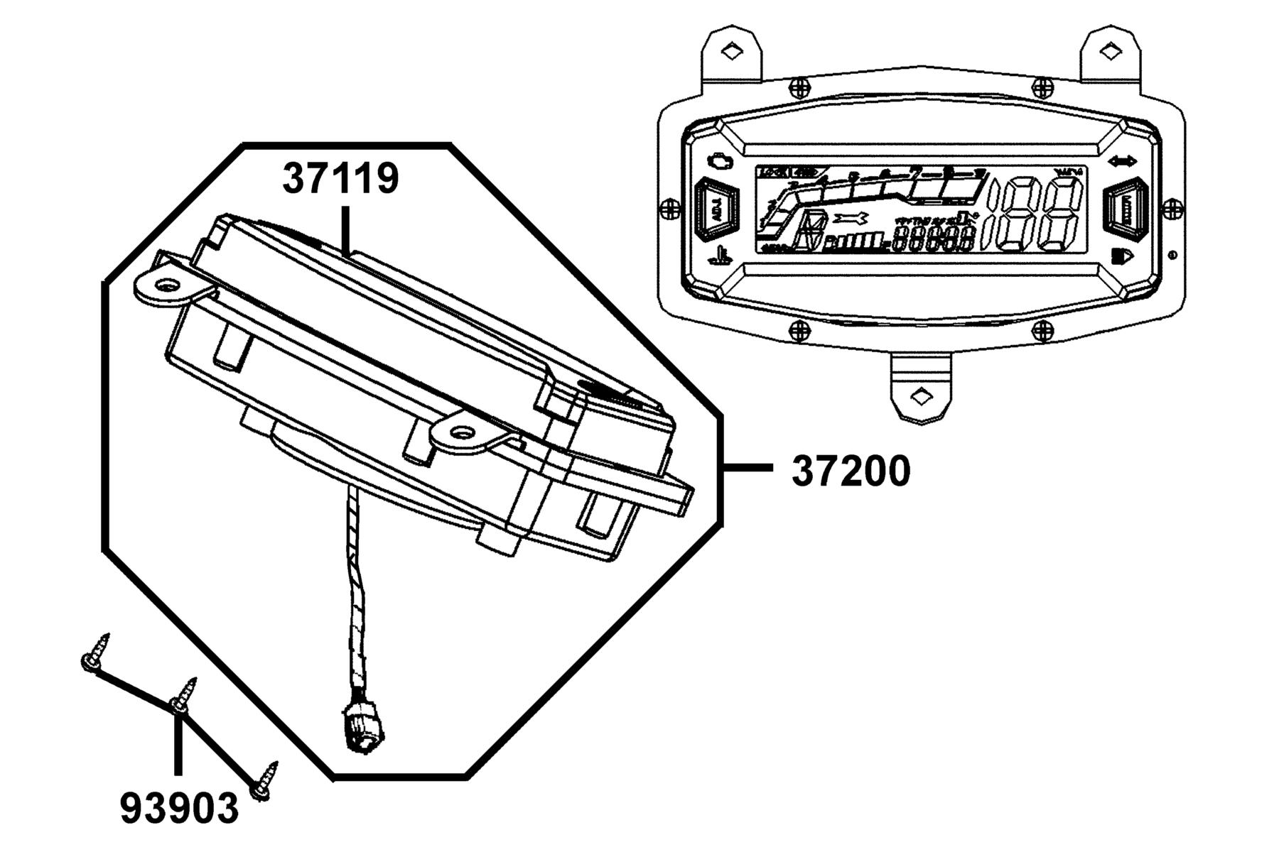 MXU 450 (2017~) DIGITAL GAUGE parts diagram