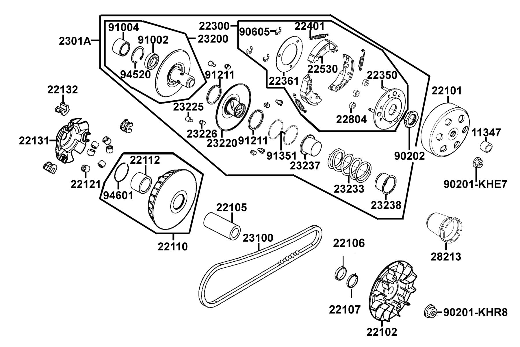 MXU 270 (2016~) Drive Pulley parts diagram