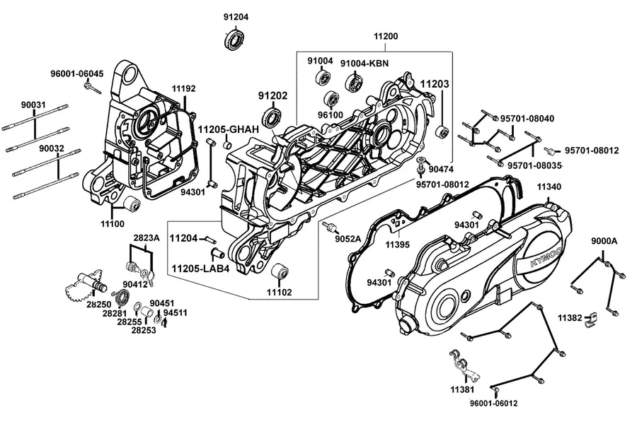 E01 Crank Case parts diagram