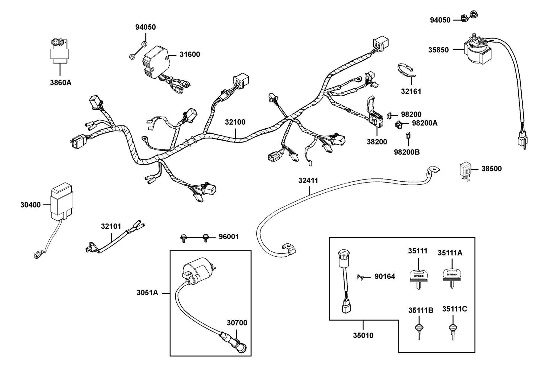 KYMCO MXU250 (2008-2008) Harness Wire parts diagram