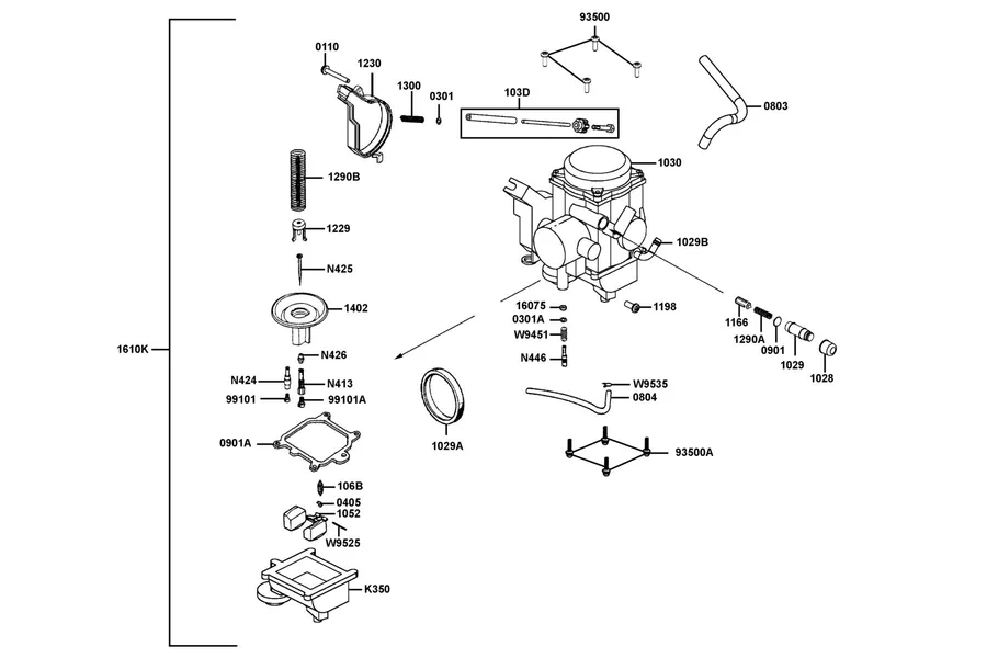 E09 Carburetor parts diagram