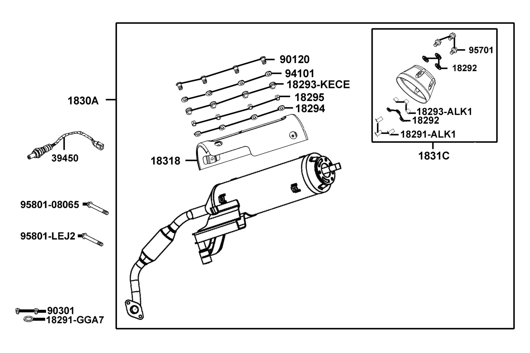 SUPER 8 R Exhaust Muffler parts diagram