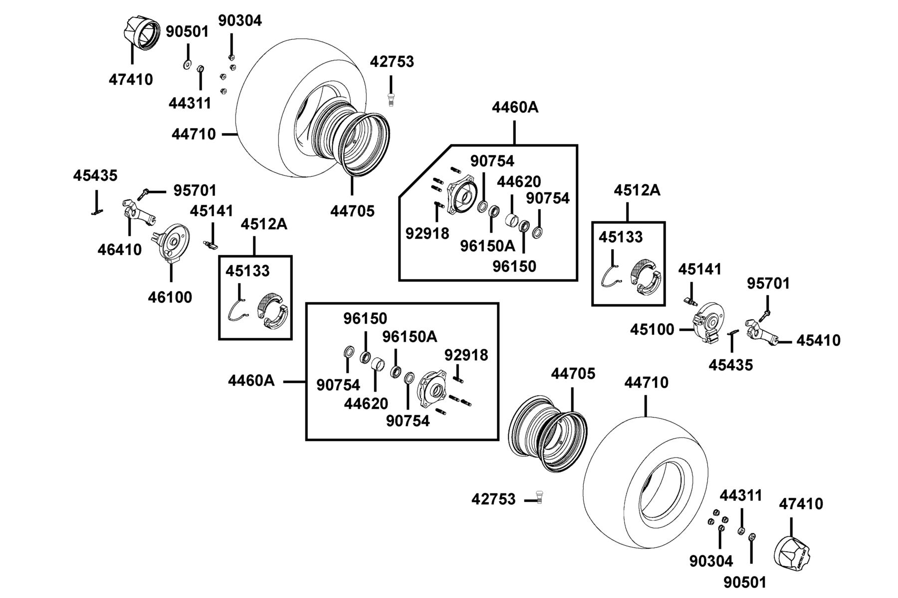 Mongoose 70s(2018) Front Wheel parts diagram