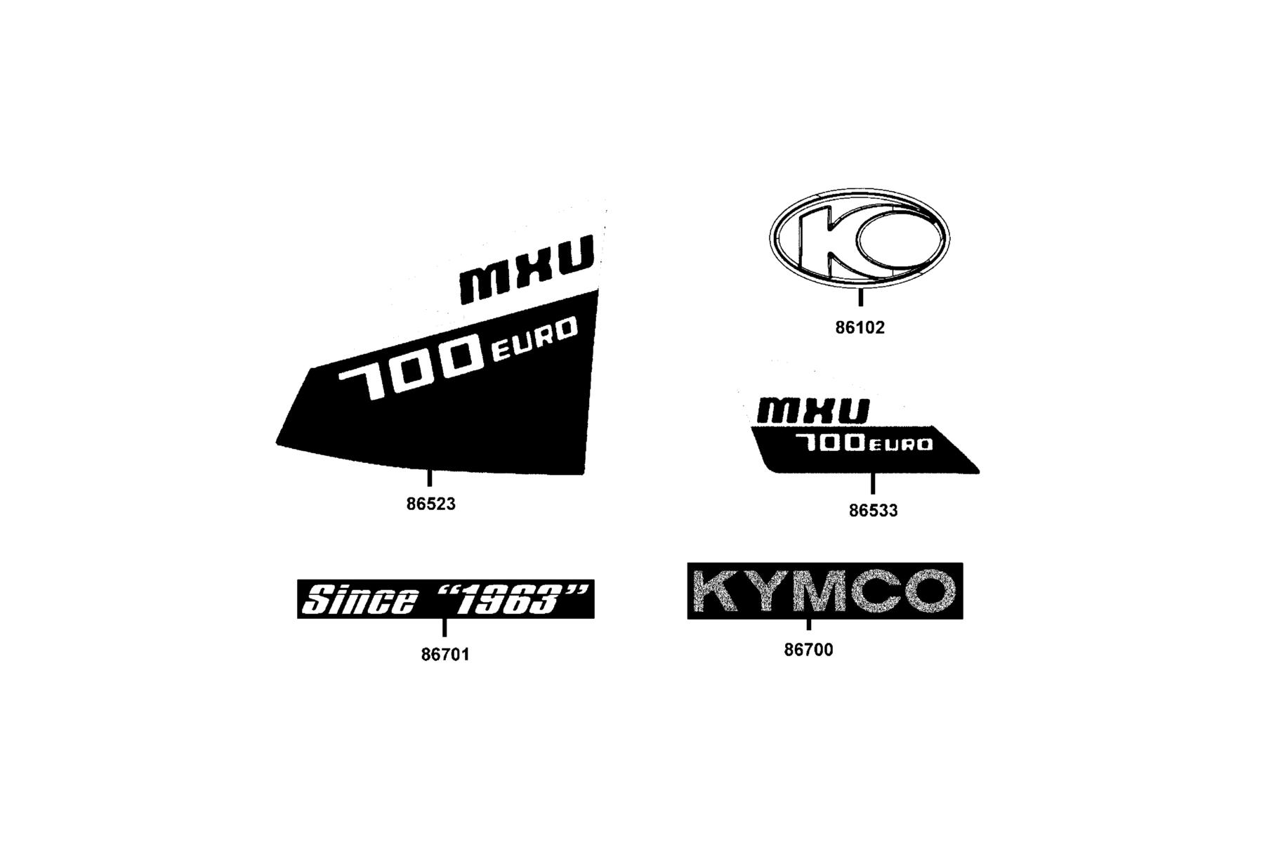 MXU 700(2020) Emblem●Stripe parts diagram