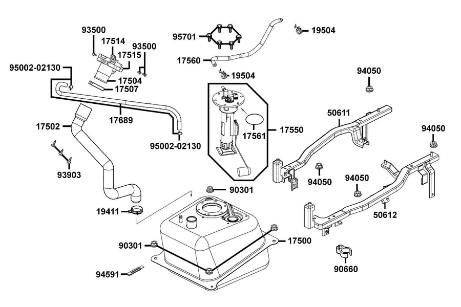 F10 Fuel Tank parts diagram