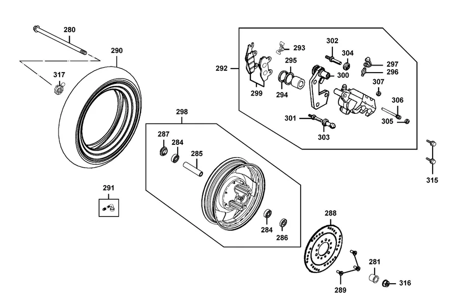 F07 Front Wheel parts diagram