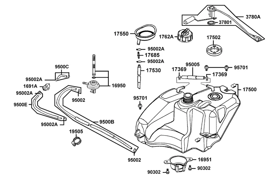 F10 Fuel Tank parts diagram