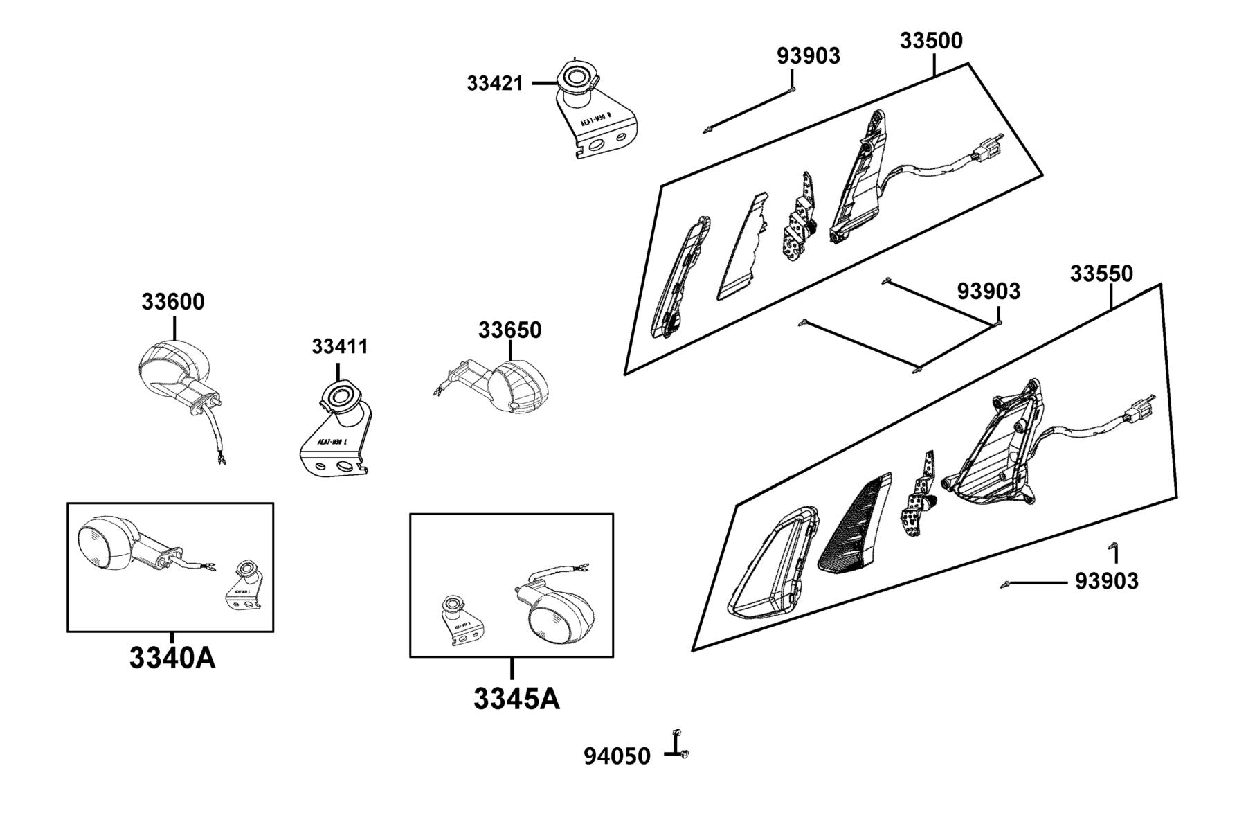 Like 150i ABS(2022) Front Winker parts diagram