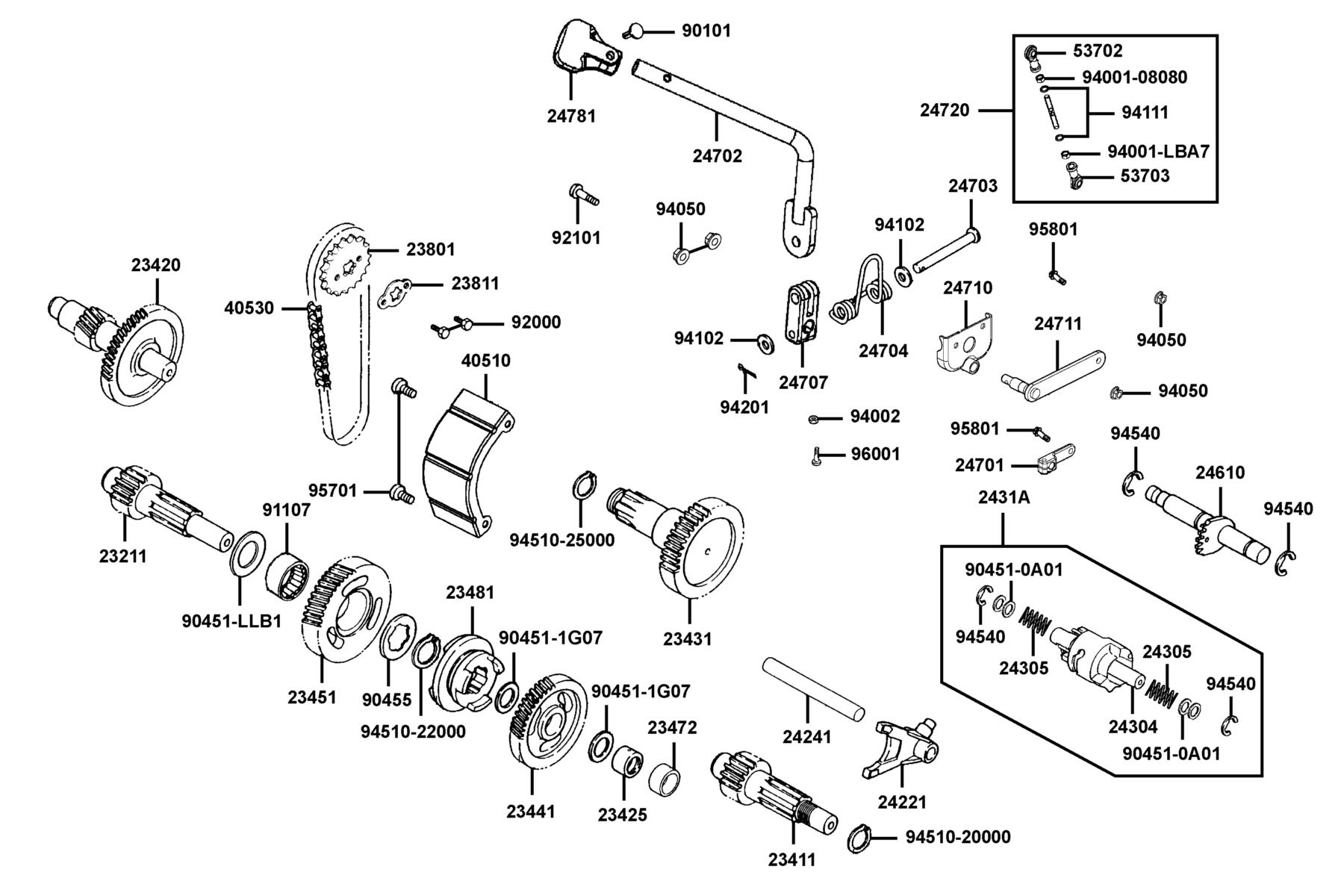 MXU 150X 2025MY EPA Transmission parts diagram