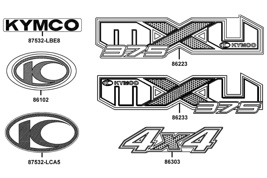 F24 Emblem and Stripe parts diagram