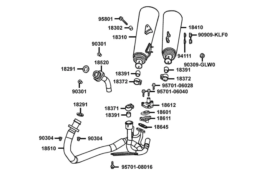 F17 Exhaust Muffler parts diagram