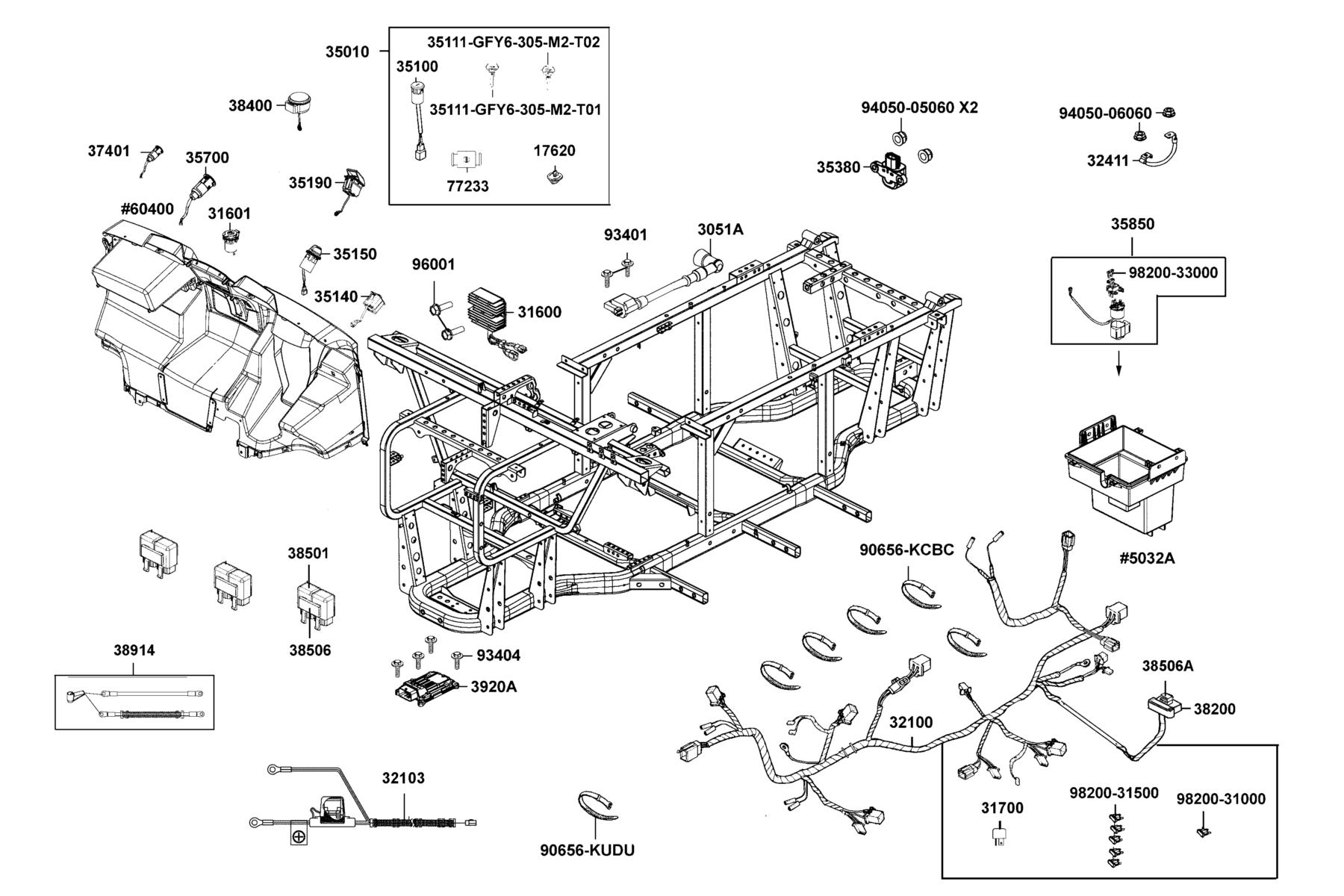 UXV 450i LE EPS(2024MY) Harness Wire parts diagram