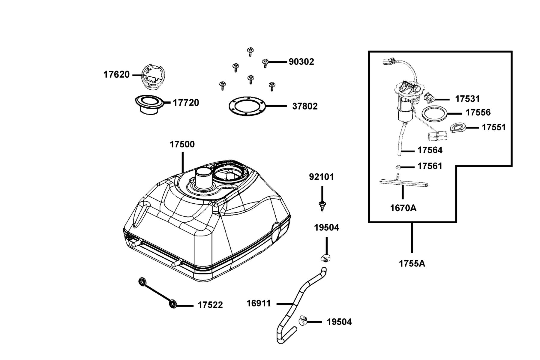 MAXXER 450i (2021) Fuel Tank parts diagram