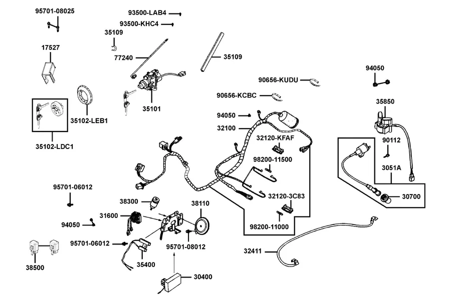 F19 Wire Harness parts diagram