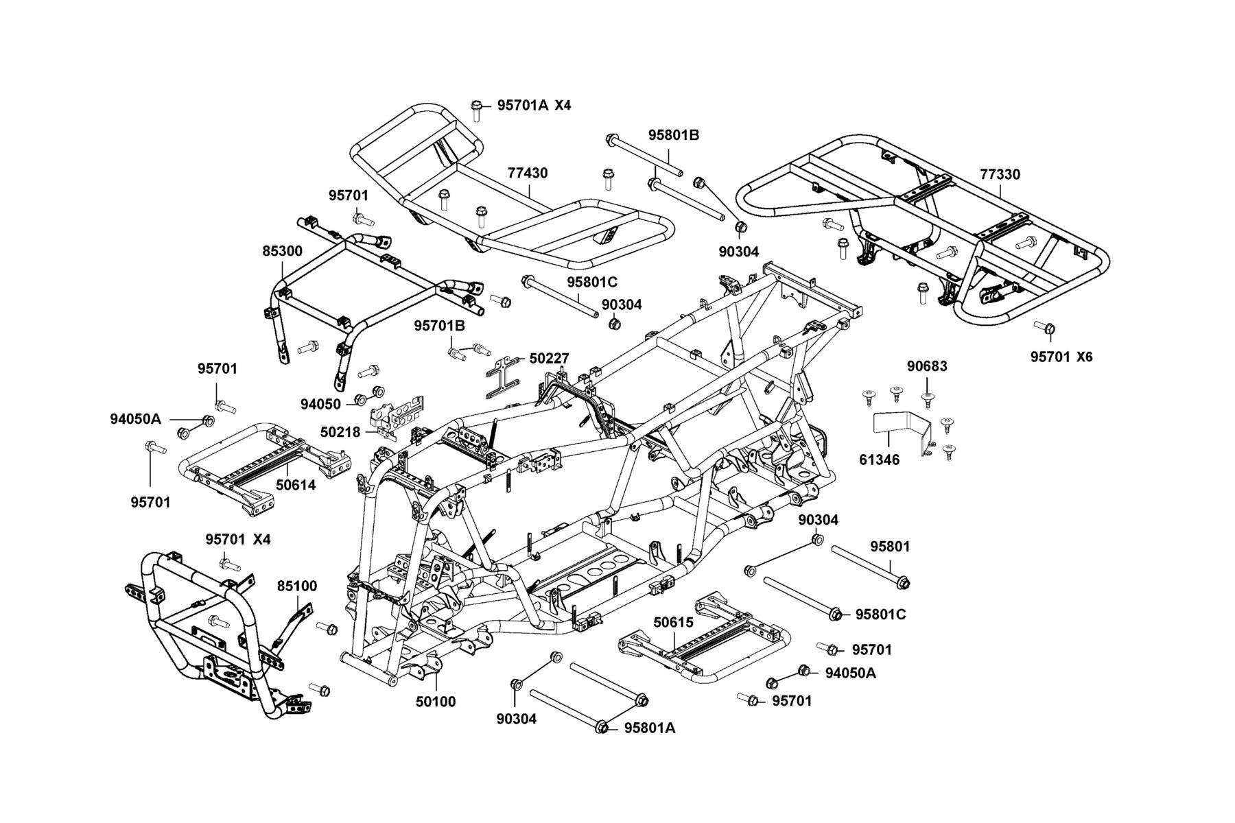 MXU 700i(2019) Frame Body parts diagram