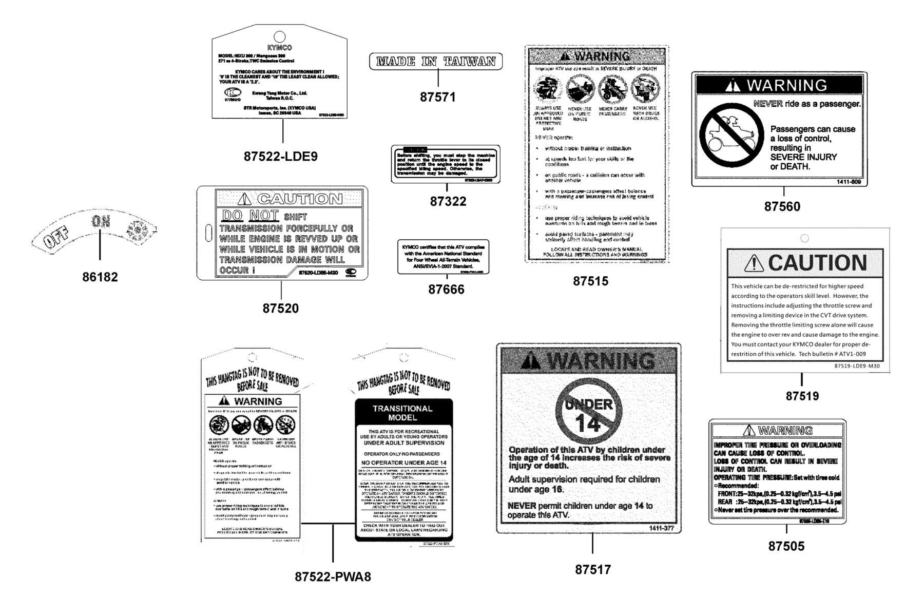 MAXXER 300(2019) Caution Label parts diagram