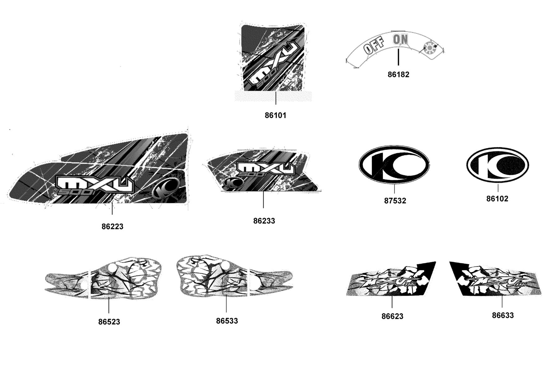 MXU 500i (4X4/IRS) (2016~) Emblem●Stripe parts diagram