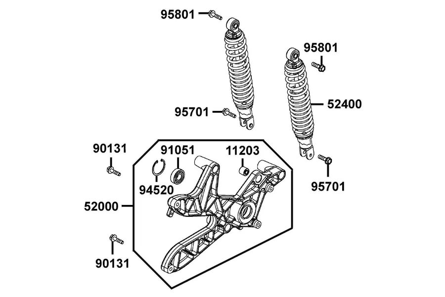F16 Rear Cushion parts diagram