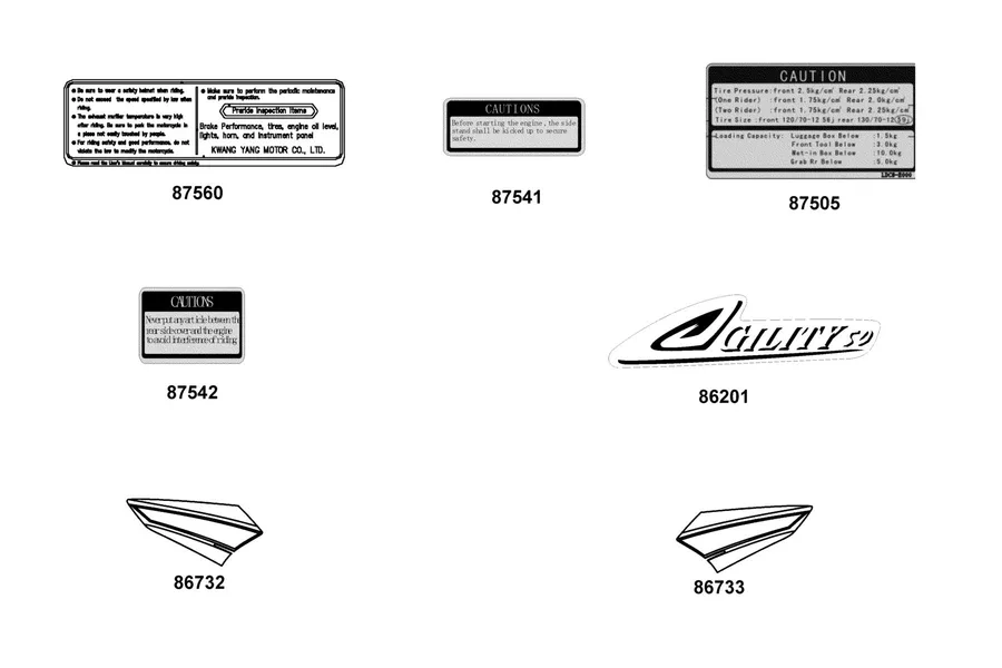F22 Emblem and Stripe parts diagram