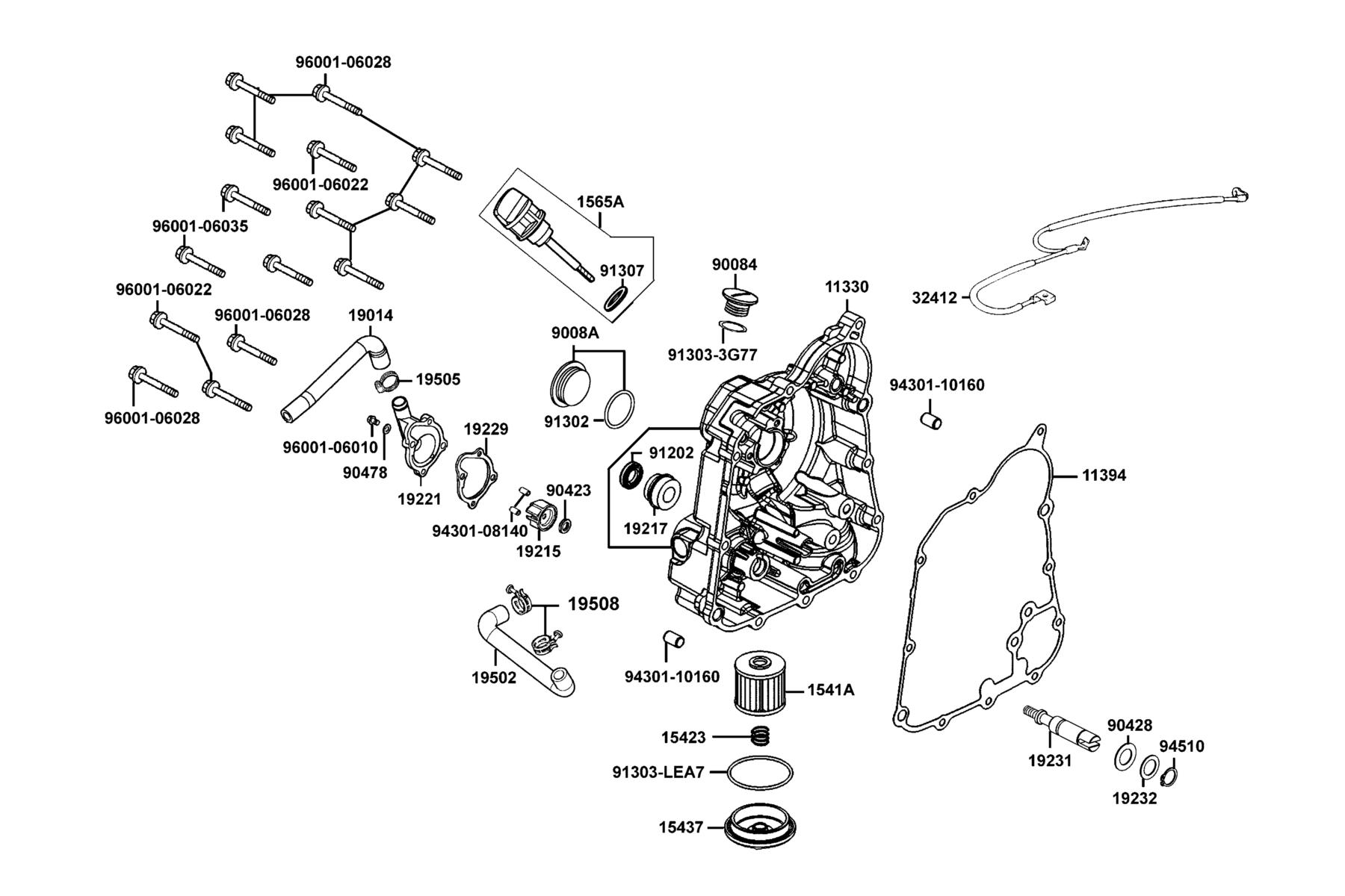 PEOPLE GTi 300 (2016~) Right Crankcase Cover ● Water Pump parts diagram