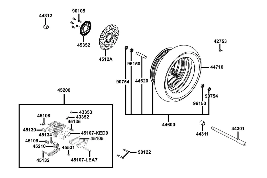 F07 Front Wheel parts diagram