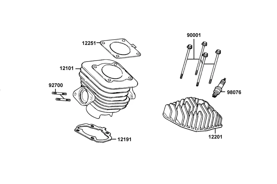 E02 Cylinder Head parts diagram