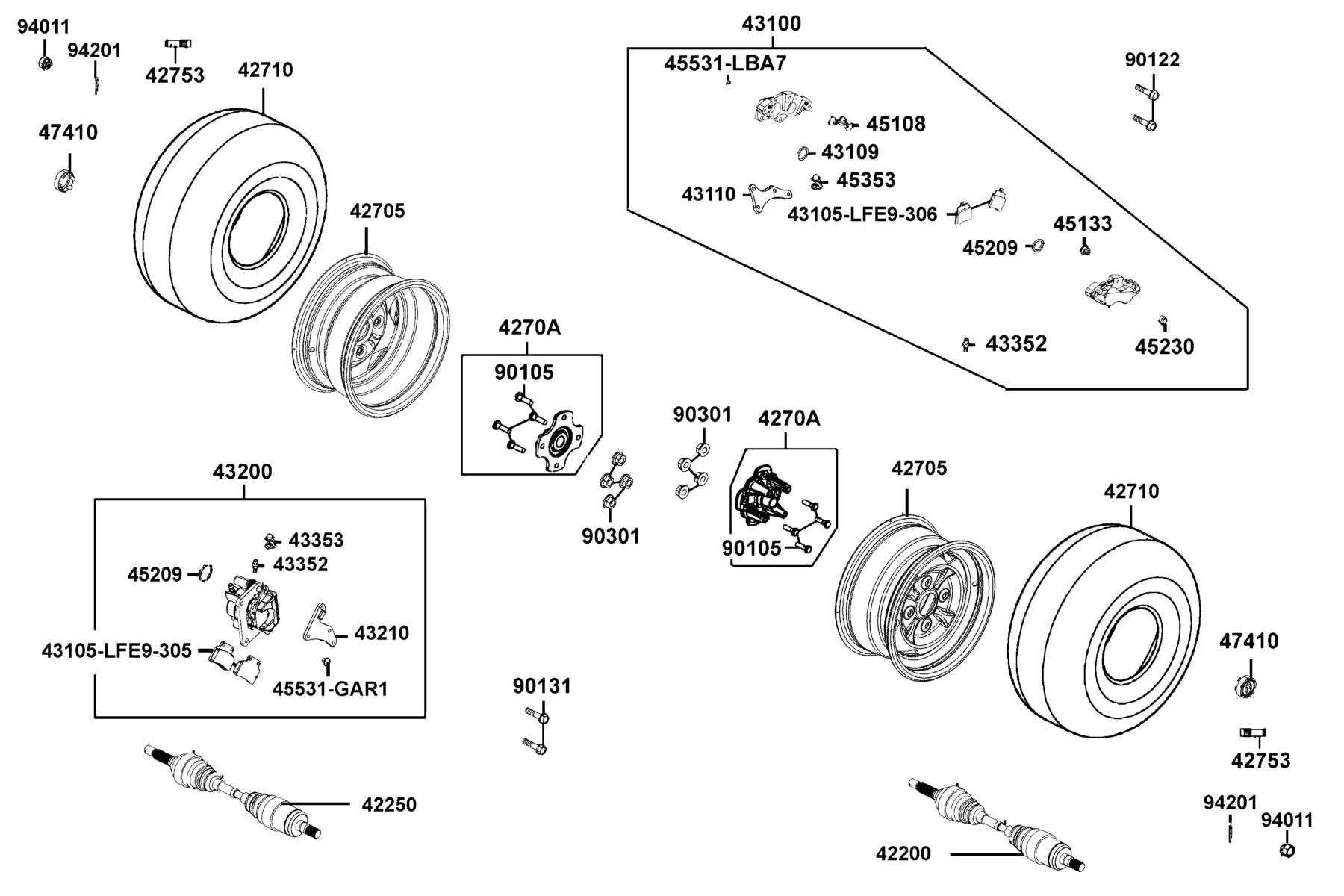 MXU 700i(2019) Rear Wheel parts diagram