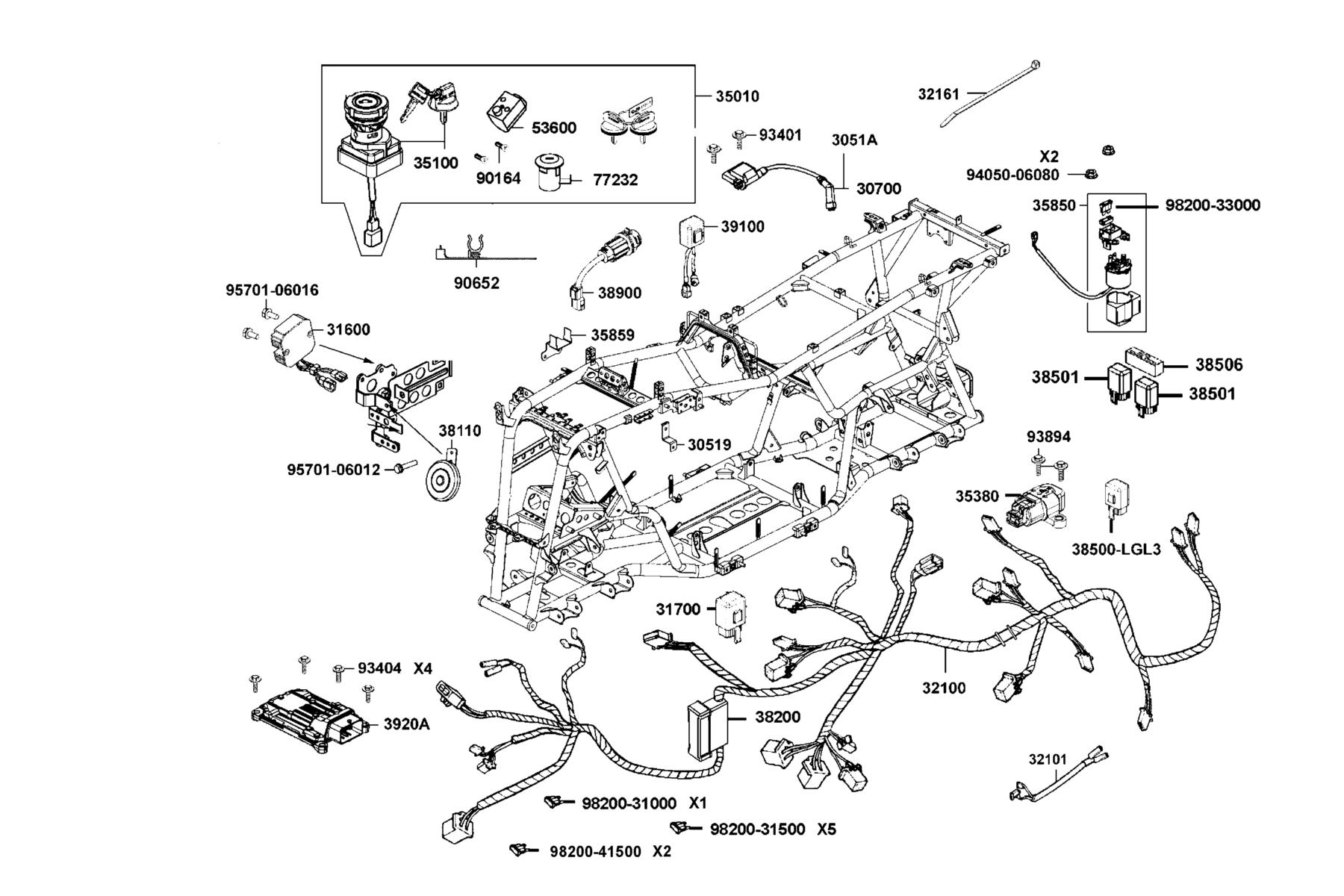 MXU 700i Harness Wire parts diagram