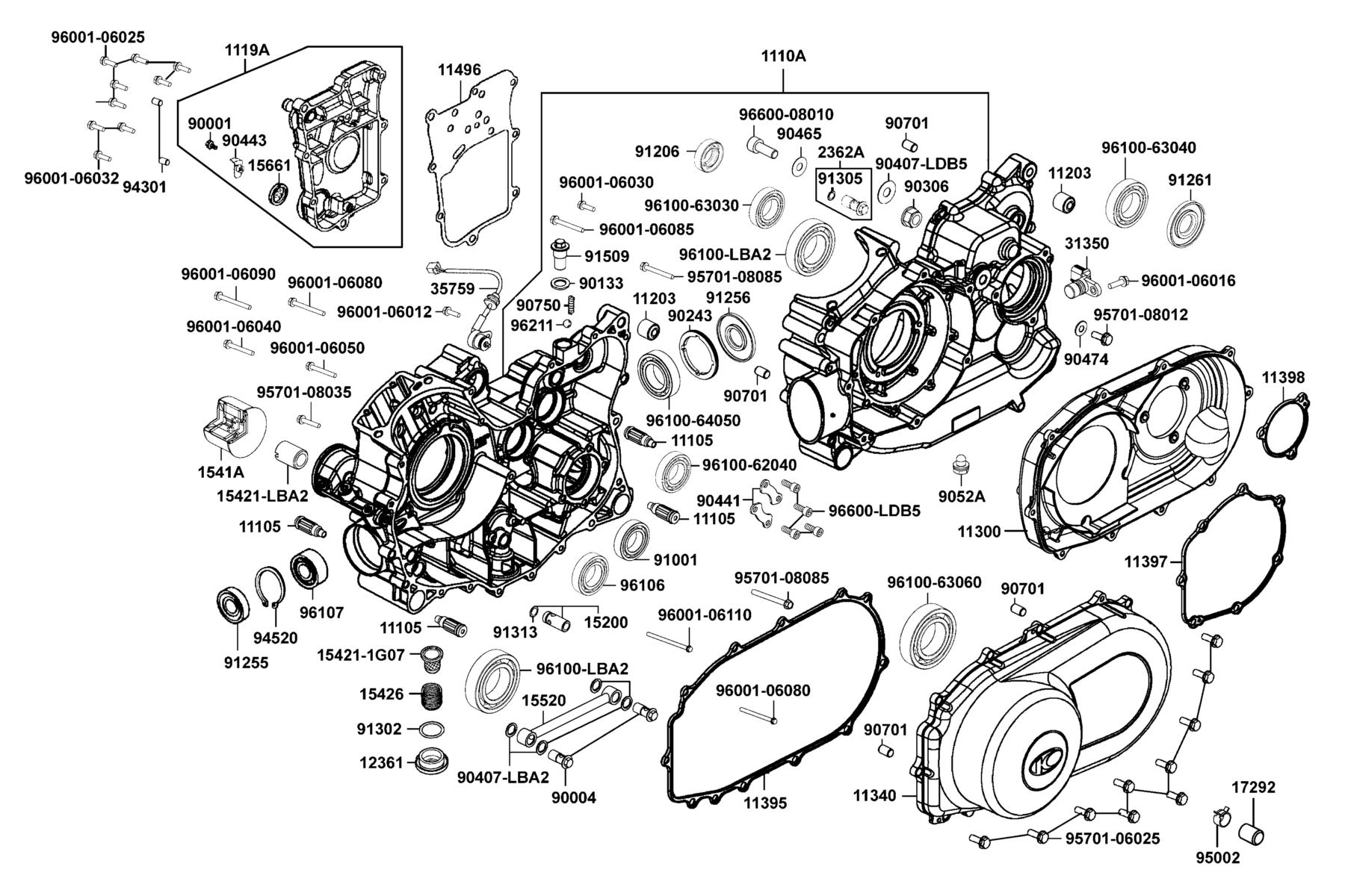 MXU 700i EPS (2017~) Crank Case parts diagram