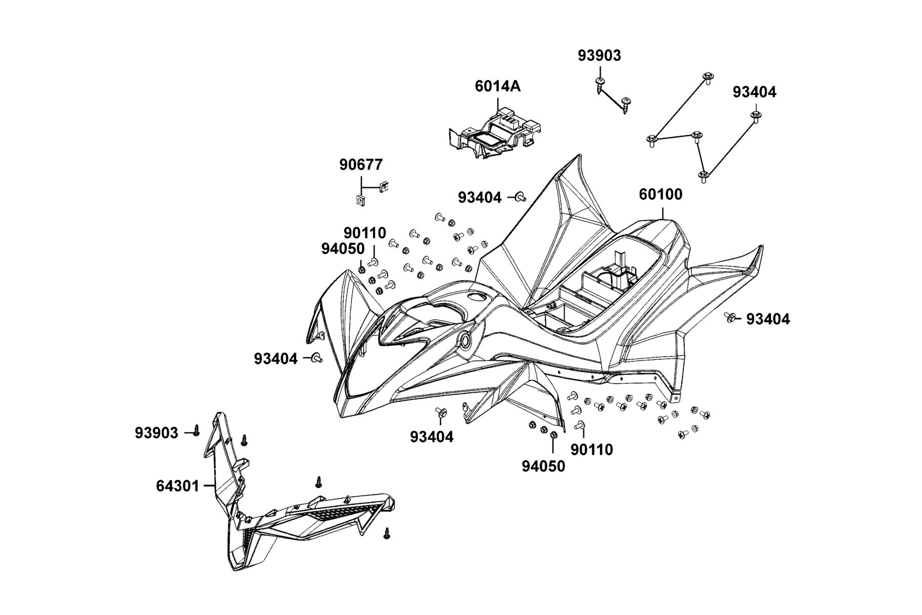 MONGOOSE 110i Fender Front parts diagram