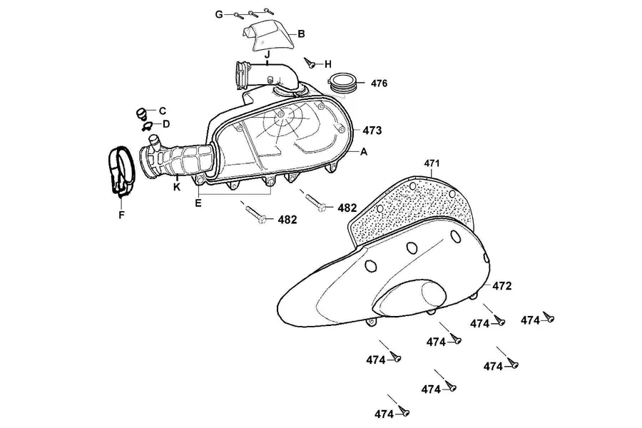 F14 Air Cleaner parts diagram