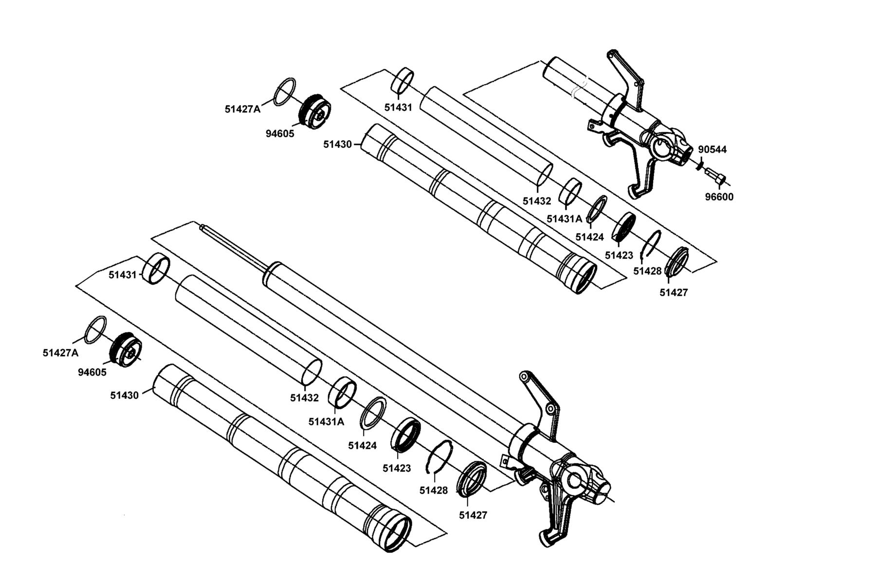 AK550 2022 Separated Parts Of Fr Fork parts diagram
