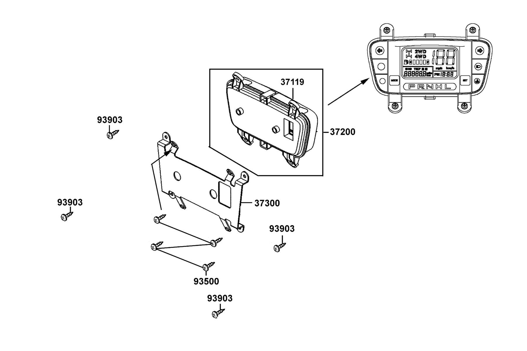 UXV 700i (2017~) Speed Meter parts diagram