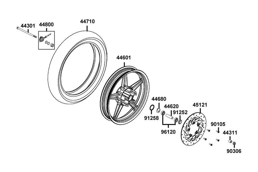 F07 Front Wheel parts diagram