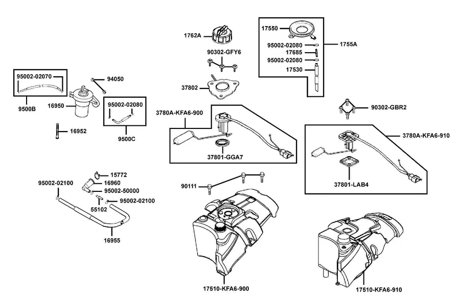 F10 Fuel Tank parts diagram