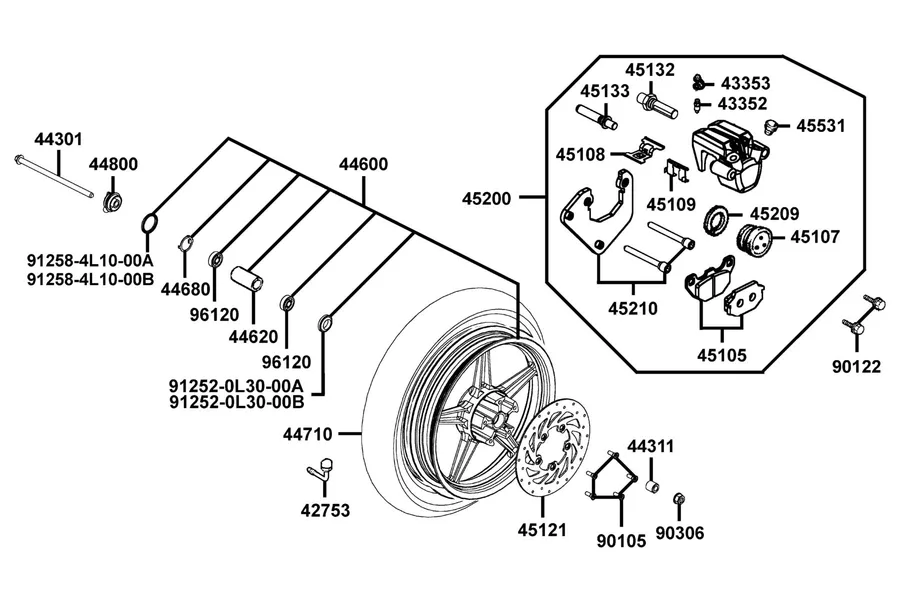 F07 Front Wheel parts diagram