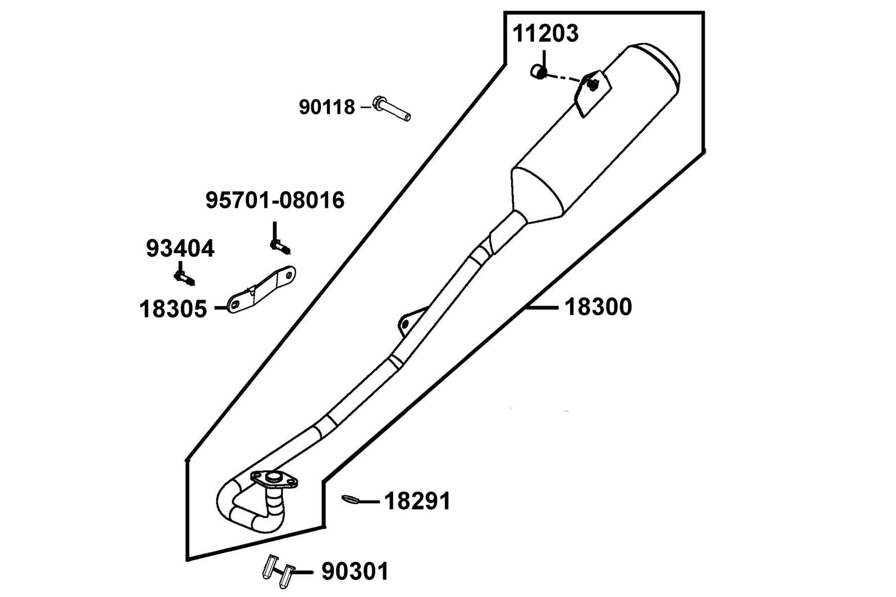 MONGOOSE 90S(2020) Exhaust Muffler parts diagram