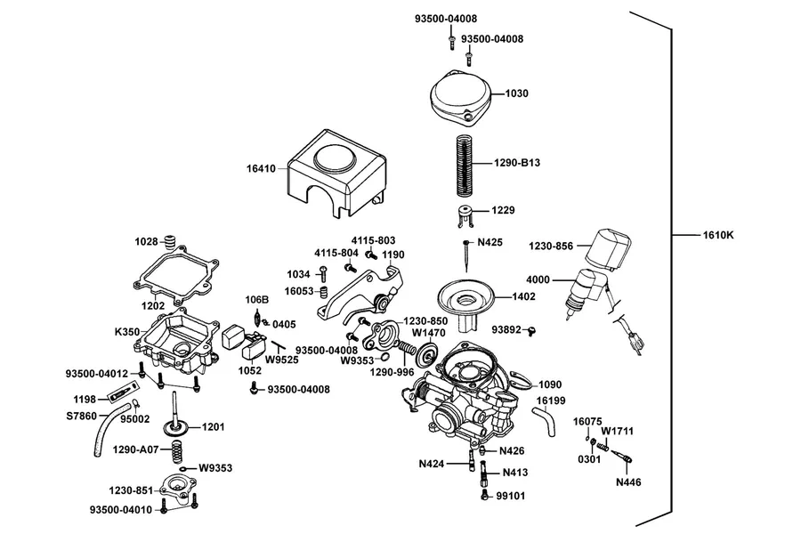E09 Carburetor parts diagram